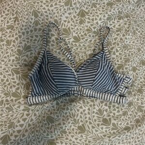 Blue and White Bikini Top
